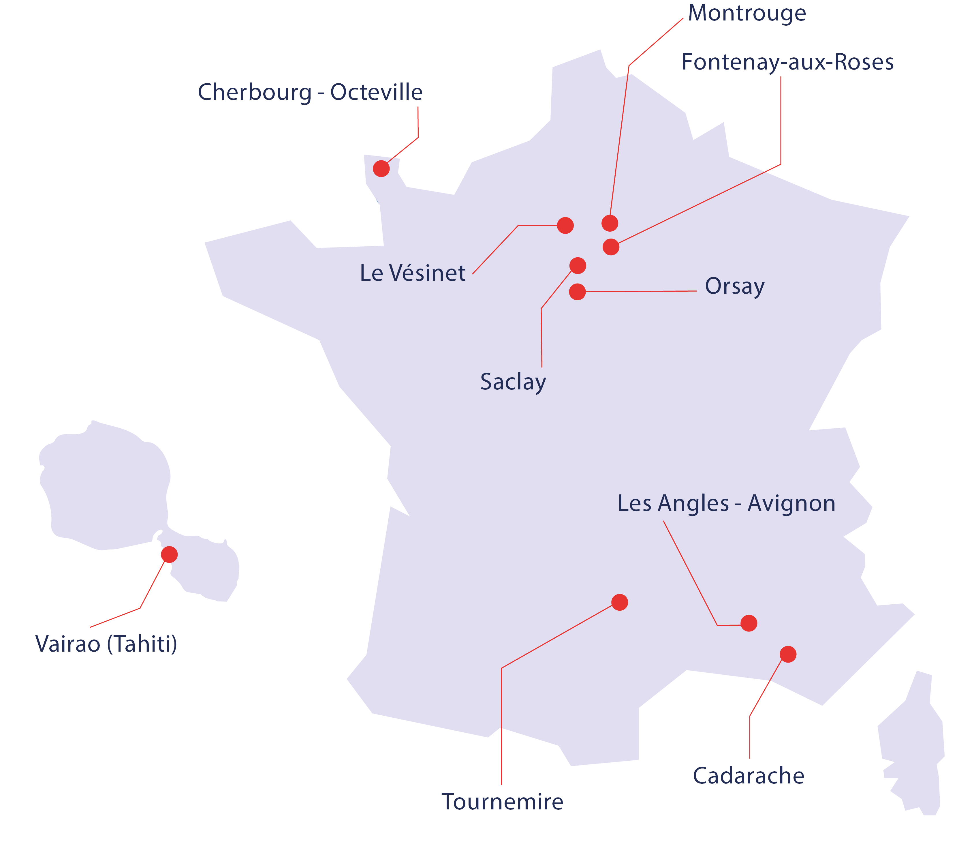 Carte des sites de l'ASNR