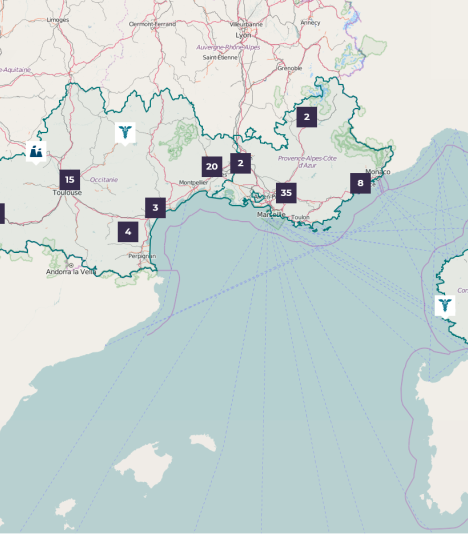 Carte de la division ASNR Marseille